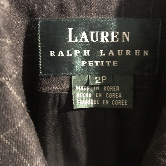 Lauren Ralph Lauren Blazer Sz2P Dark Gray Notched Collar 3 Button Pockets Pre-Ow - Picture 3 of 8
